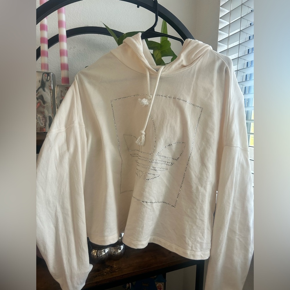 Women’s Adidas Cropped Crystal Gem Hoodie